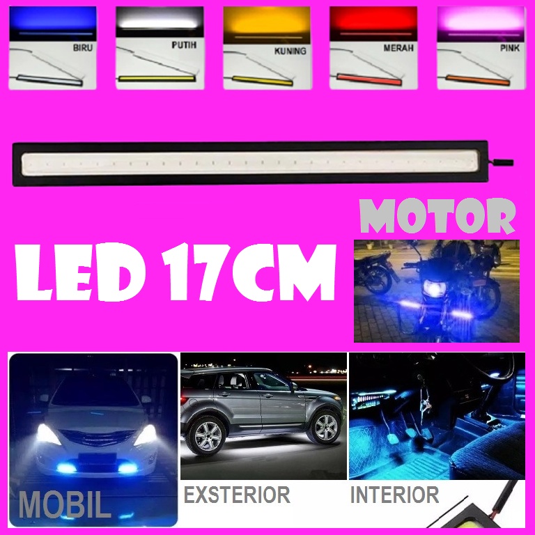 LED COB 17CM Lampu LED DRL Plasma COB 17CM Lampu LED Strip Depan Mobil Motor 17 CM PUTIH BIRU