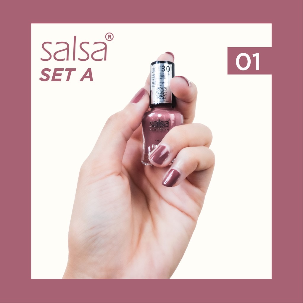 SALSA Nail Polish A Indonesia / Cat Kuku / Nude 1 2 Glam Glamour Set B / Peel Polish Kutek Halal Off Lupas Breathable Hijab Friendly / Color Pewarna Warna Matte Glossy Nude Bening / Satuan Ecer Full Set Paket / Cosmetic Beauty Tools Aksesoris / Varnish