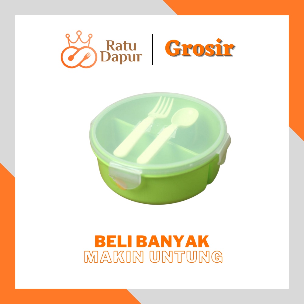 GROSIR Lunch Box Golden Sunkist Bulat Hijau TNKB-1131 / Tempat nasi / tempat bekal