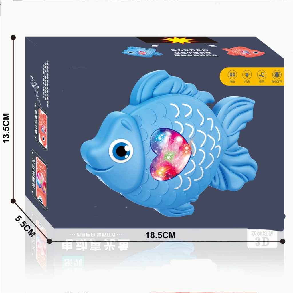 [MS]Ikan Mainan Music Lampu Dan Bisa Jalan / Mainan Anak Ikan Berlampu Music Dan Bisa Jalan / Fish Toys With Music And Light