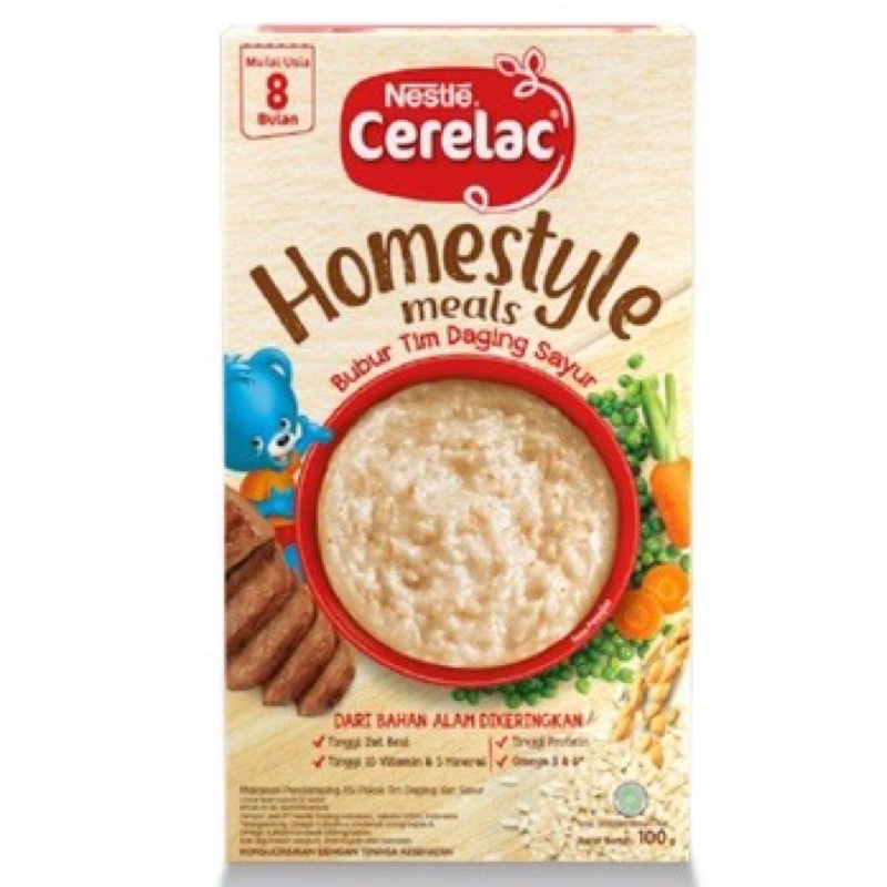 BARU! CERELAC Homestyle Meals Bubur Tim Ayam Wortel &amp; Tim Sayur 100gr MPASI BAYI