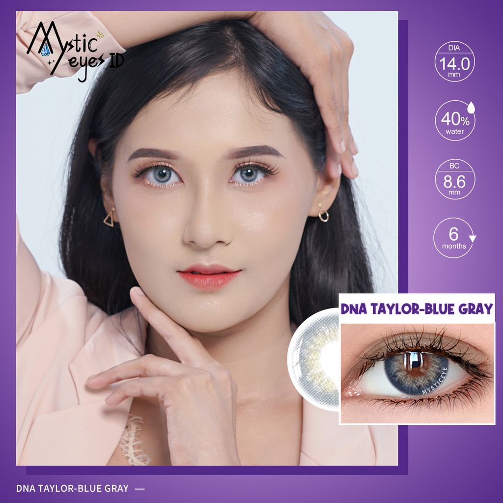 [✅COD] MYSTICEYES SOFTLENS DNA TAYLOR EYES SERI 14MM NORMAL &amp; MINUS -5.00S/D-8.00