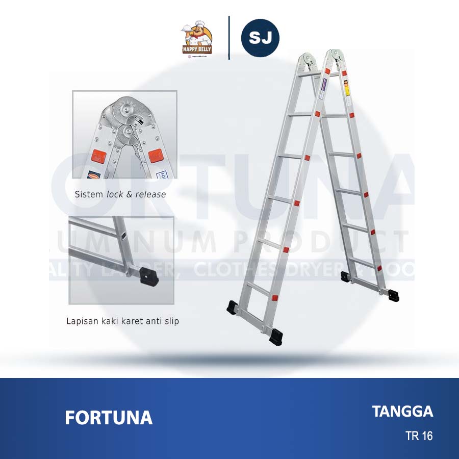Tangga Lipat Fortuna Arya 16 | Tangga Aluminium Fortuna