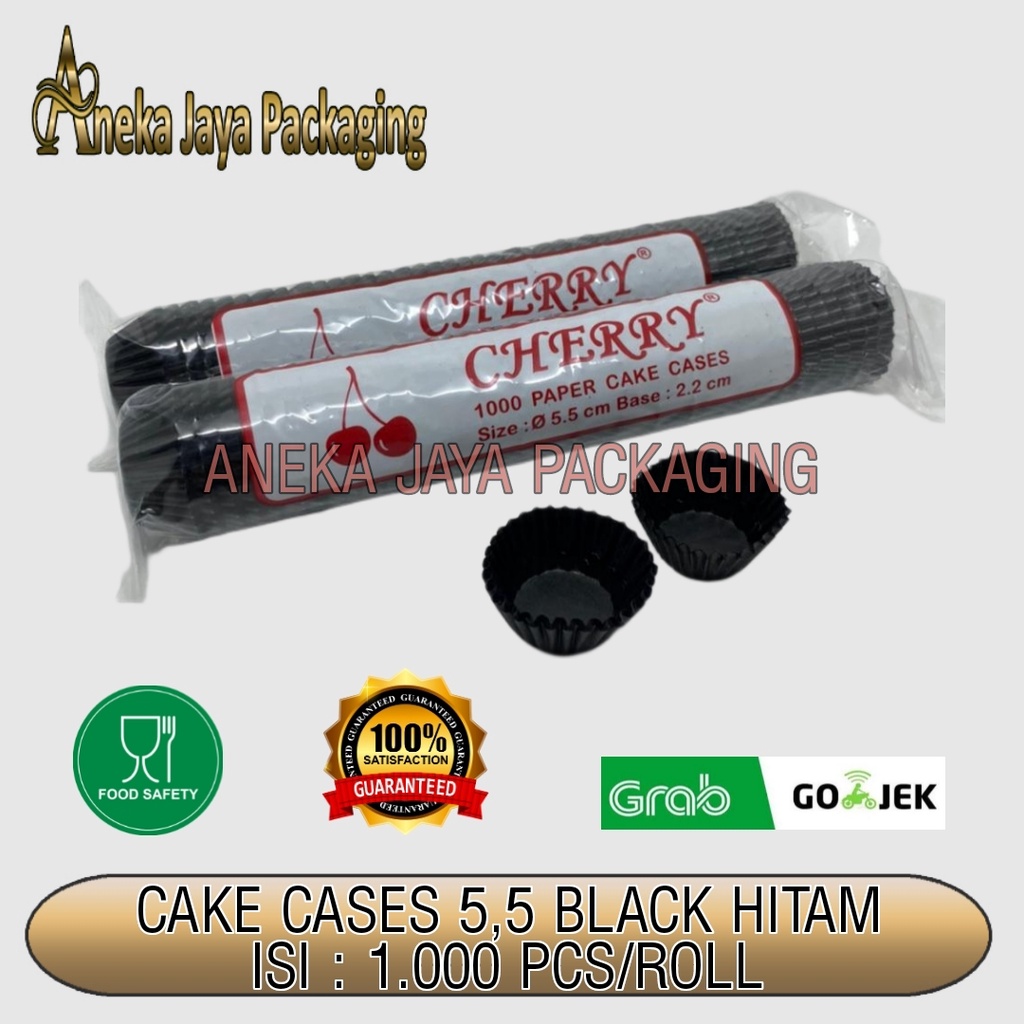 PAPER CAKE CASES 55mm isi 1000pcs HITAM cup case nastar kertas Medan