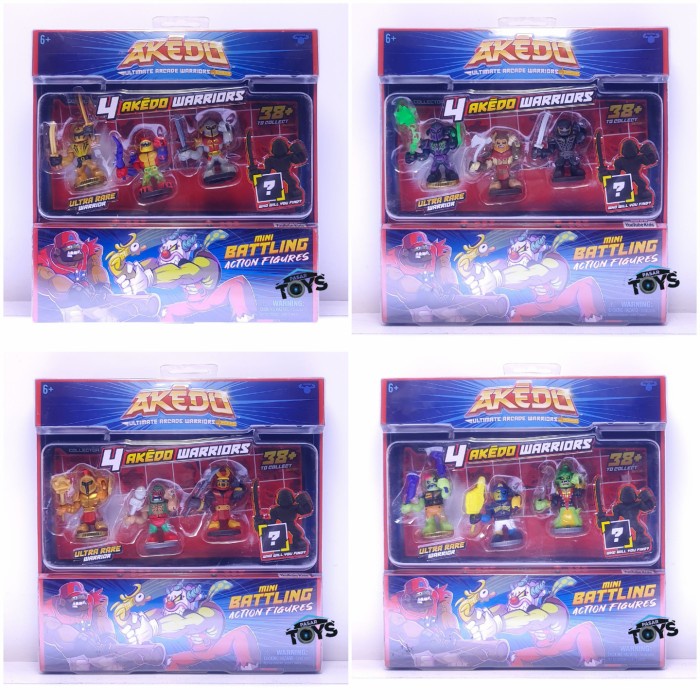 Akedo Ultimate Arcade Warriors 4 Akedo Warriors Mini Battling Action #Original