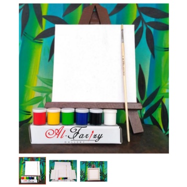 

kanvas + cat akrilik 6 warna bonus kuas lukis tersedia berbagai ukuran promo