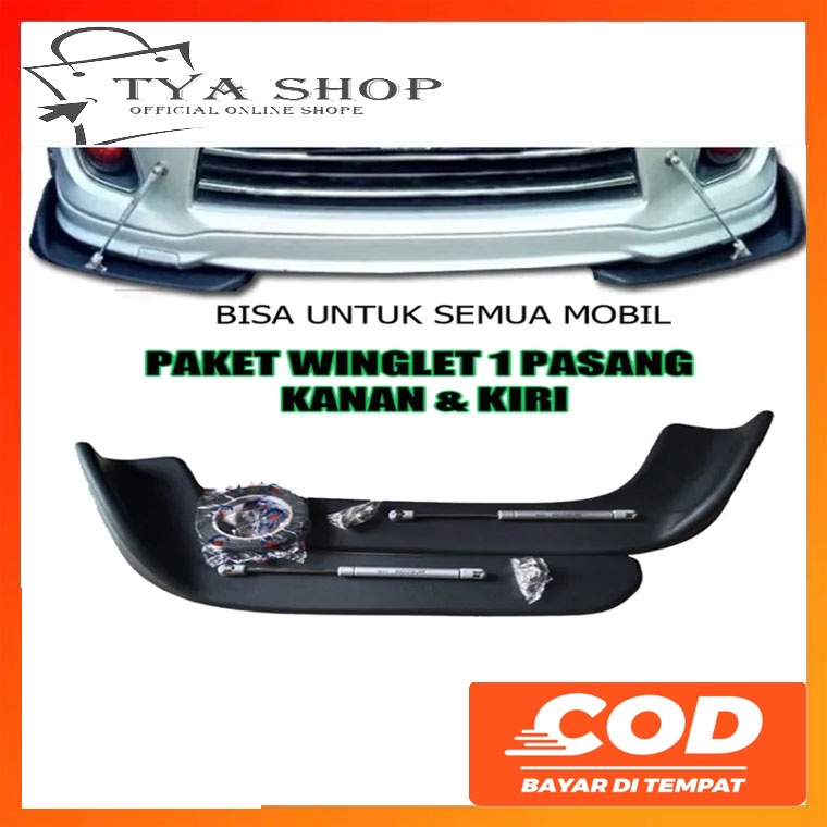 Paket Winglet Bumper Diffuser Universal & Hidrolik Mobil, Truk, & Bus Universal Free Sekrup