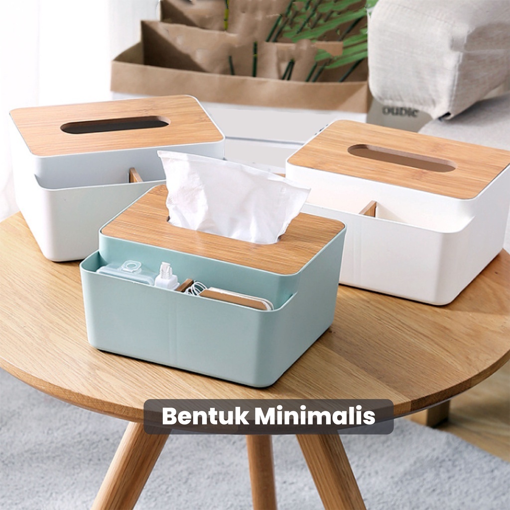 Tempat Tisu Rak Kosmetik /Tisu Box/Rak Make Up Stationary Rak Dapur Kotak Tissue Kayu Plastik