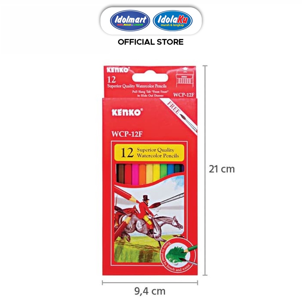 

IDOLMART Pensil warna Kenko 12 warna Water color Surabaya
