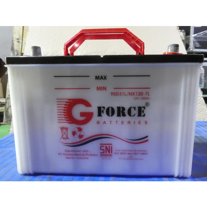 Terlaris Gforce Nx120-7 - 95D31R / Nx120-7L - 95D31L (100 Ampere) - Aki Mobil