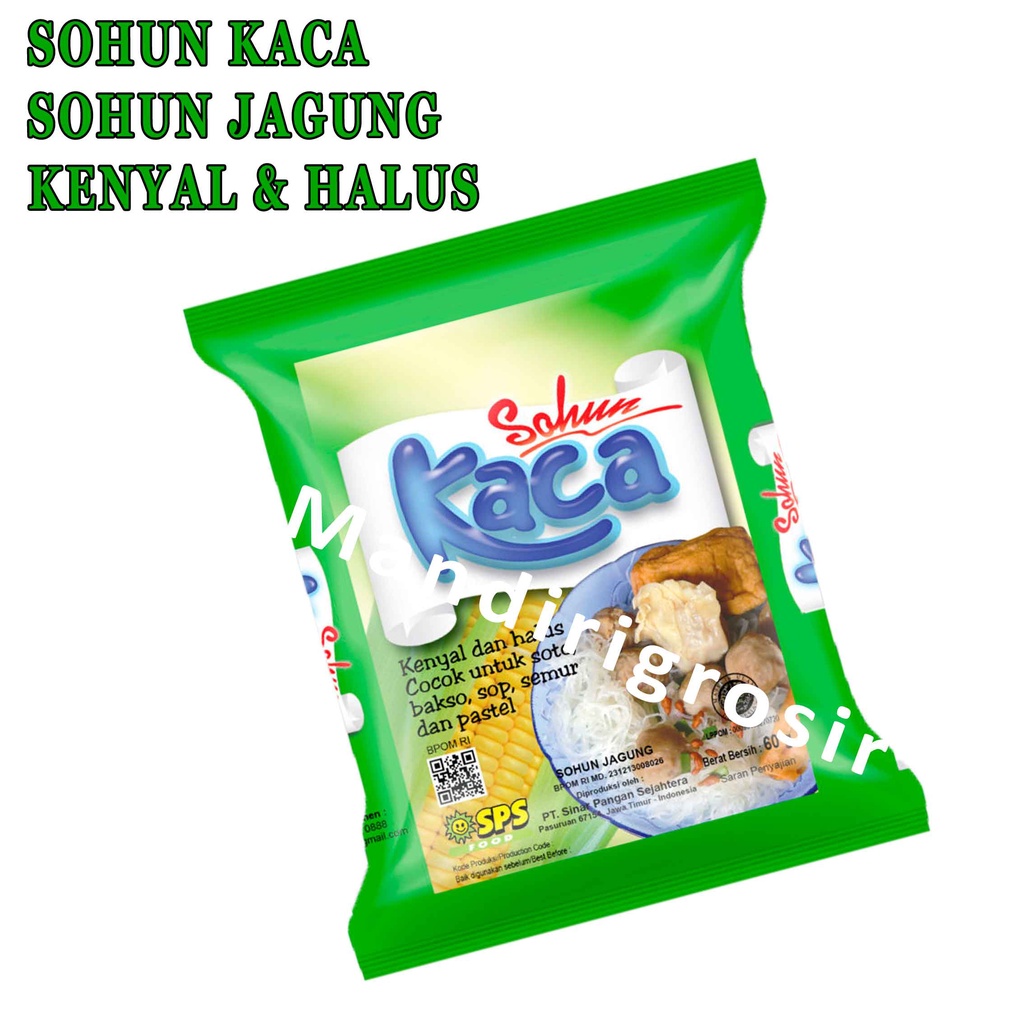 Sohun Jagung* Sohun Kaca* Sohun Kenyal &amp; Halus* 60g