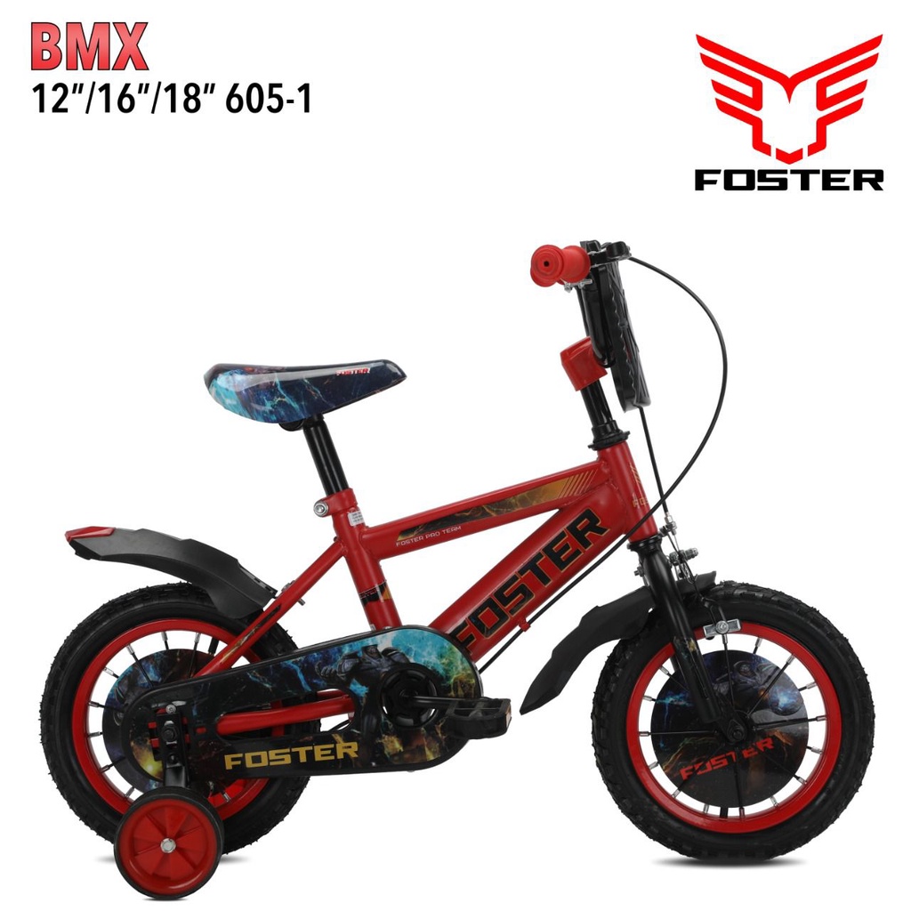 Sepeda Anak Laki BMX FOSTER 605 1 Ukuran 12 Inch Usia 2-5 Tahun x 03L