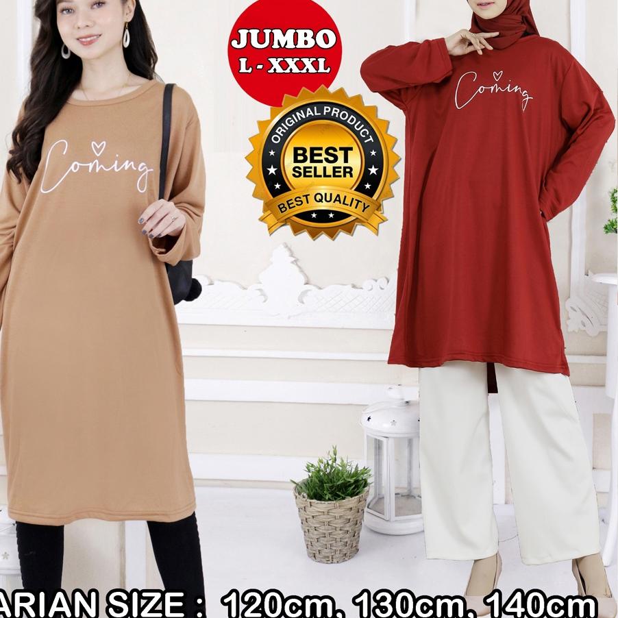 Terlaris dan Termurah Atasan Tunik kaos Jumbo wanita Ld 120 - LD 130 - LD 140 - MTP2010 Ⓝakf™