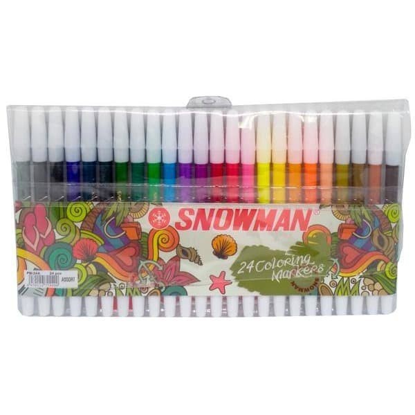 Isi 24 Spidol SNOWMAN Warna Lengkap Alat Tulis Stationery Paket Peralatan Kesenian Seni Sekolah Perlengkapan Mewarnai Jual Pewarna Menggambar Coloring Stuff Drawing Melukis Art Colour Color Asli Prakarya School Original Murah Termurah Grosir Prakarya