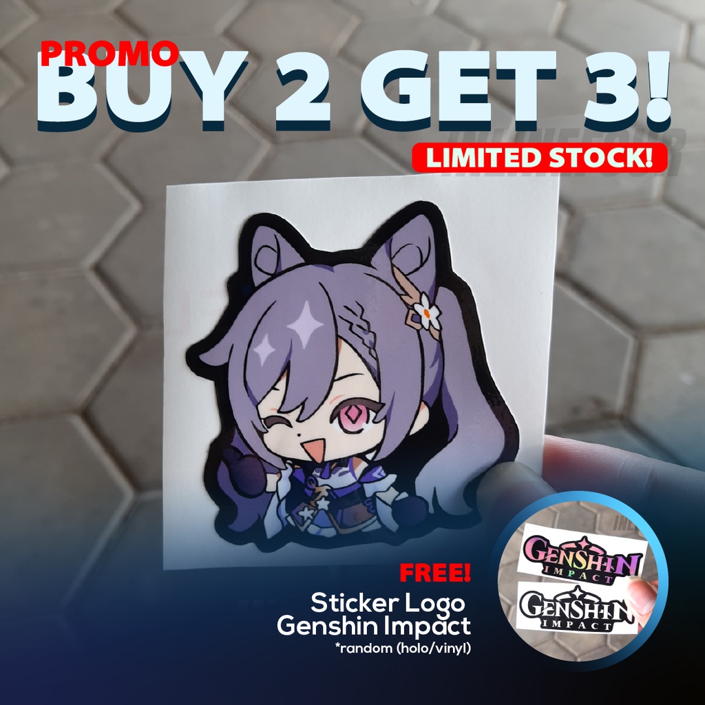 

Sticker Genshin Impact - Keqing - Stiker Hologram Anime Wibu Jepang Untuk Laptop Case Hp Koper Helm Imut Lucu