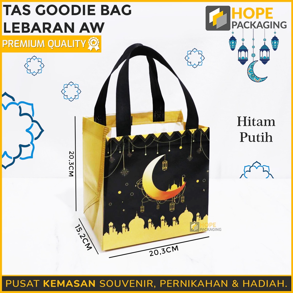 Tas Goodie Bag Idul Fitri 2 Motif / Tas Bingkisan Parcel / Souvenir Parcel Lebaran /wadah Hampers Kue Kering Toples laminasi waterproof