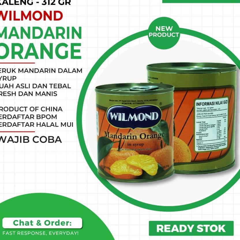 

Buruan Dapetin WILMOND Mandarin Orange in Syrup 312gr / Jeruk Mandarin Kaleng