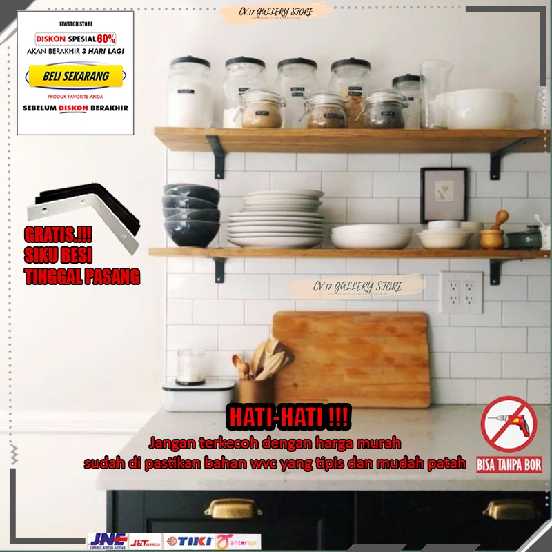 Rak Hiasan  Ambalan Dinding Kayu Lebar 30CM Plus plat Besi Hambalan Tempat penyimpanan Pajangan Tanaman Hias Bunga Buku Kosmetik make up Kopi Bumbu Dapur Perlengkapan Dekoras Rumah Dingding Tembok Tempel Ruang Tamu Kamar Tidur Cowok Rumah Minimalis leb30c