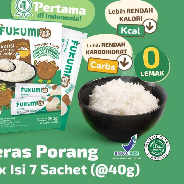 

➧ Fukumi Beras Porang 1 Box Isi 7 Sachet ✽