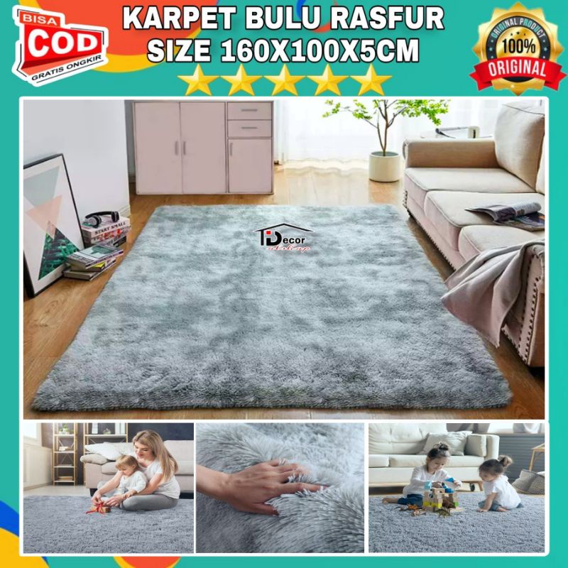 Karpet bulu rasfur uk 160x100x5cm