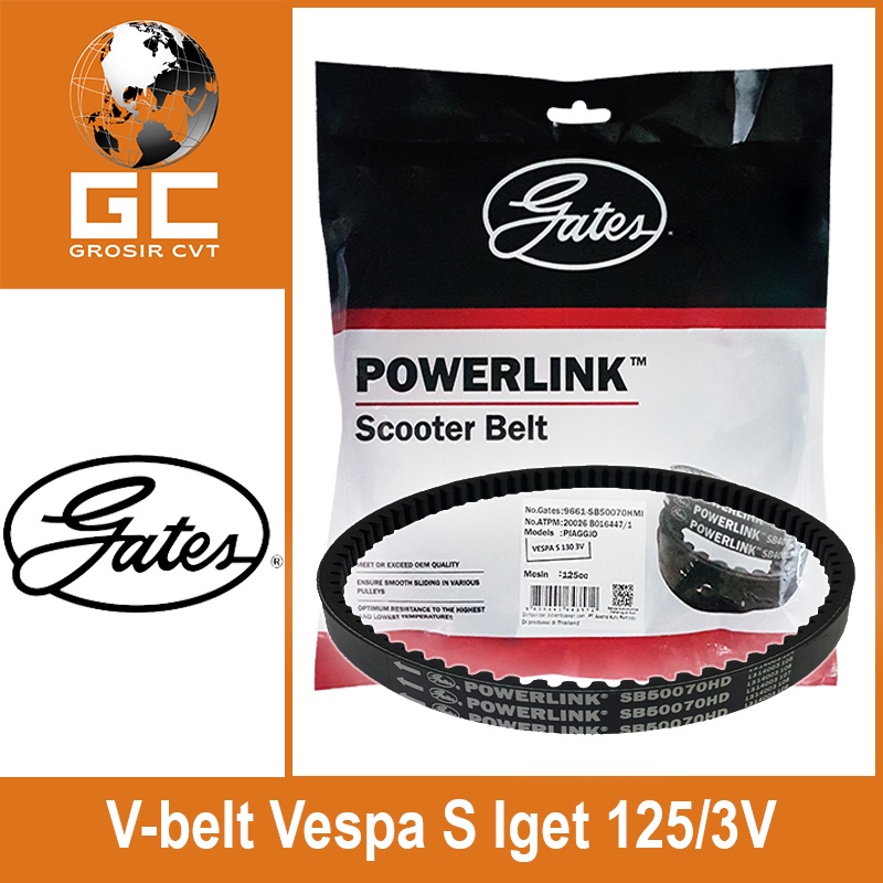 Van belt V Belt Vanbelt Fanbelt Vespa S 125 3V B016447 Gates Powerlink