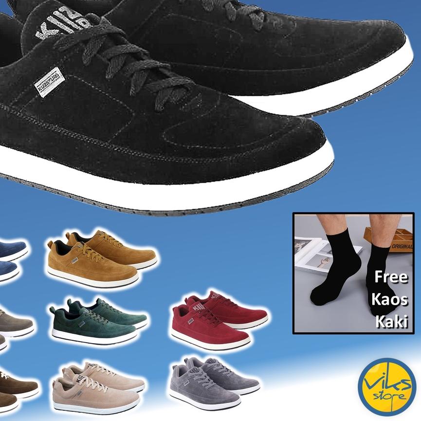 ✯ Sepatu Sneakers Pria Cowok Tali Style Casual Distro Kuzatura Original Bahan Suede Lokal Premium El