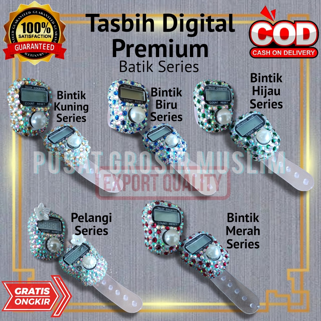 Tasbih Digital Premium Batik Series Tasbih Hias Blink Diamond Motif Pelangi