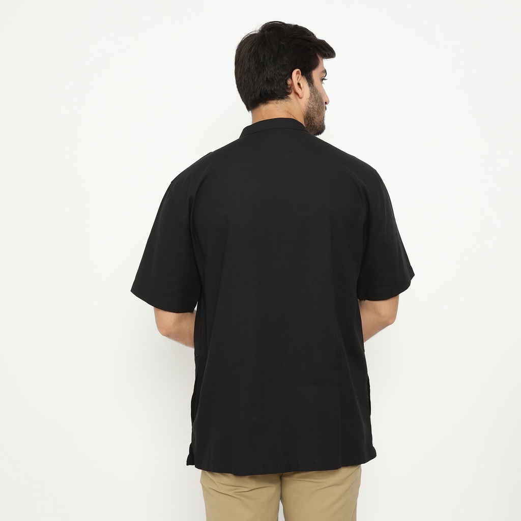 BESTPROMO AMK Baju Koko Lengan Pendek Kk Daud S/s Hitam