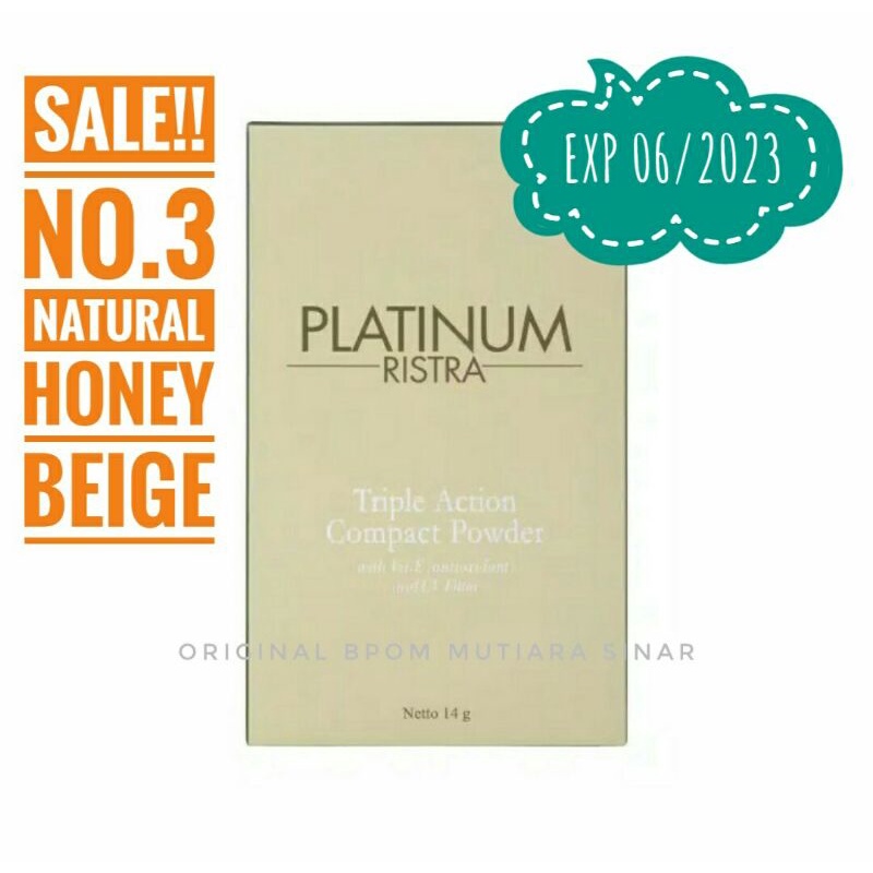 Ristra Platinum Triple Action Compact Powder No.3 Natural Honey Beige