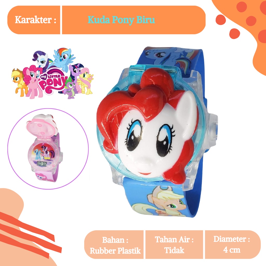 [COD] Jam Tangan Anak Topeng Kepala Cewek 3D Digital Melodi Musik Karakter Kartun Hello Kitty Barbie Elsa Frozen