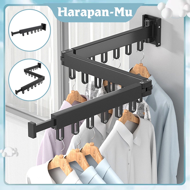Jemuran Baju Dinding Lipat Besi Jemuran Dinding Jemuran Gantungan Baju Lipat Dinding Foldable Minima