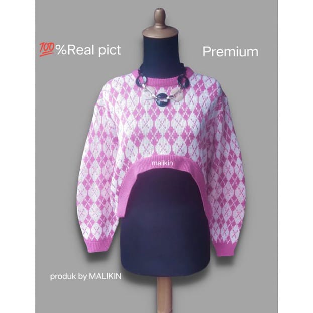 OUTER YURA SIDO RAJUT BALON CROP TOP KNITWEAR / OOTD KOREAN STYLE WANITA KEKINIAN / SWEATER / ATASAN WANITA