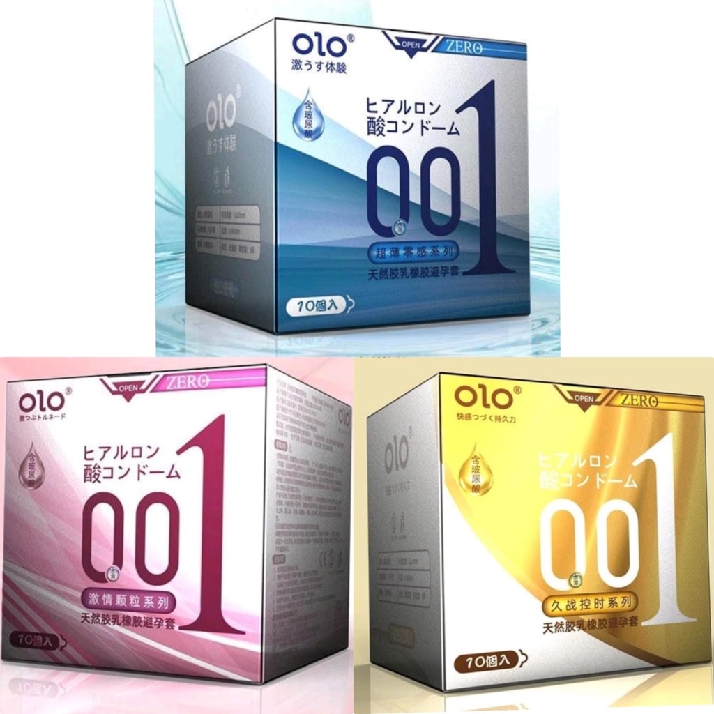 Kondom OLO 10 Pcs | Zero Blue Ultrathin | Zero Pink Climax | Zero Gold Performance