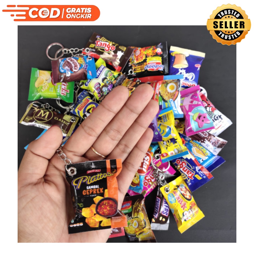 ❣️FINNS❣️Gantungan Kunci Motor Unik Snack Miniatur Makanan Lucu