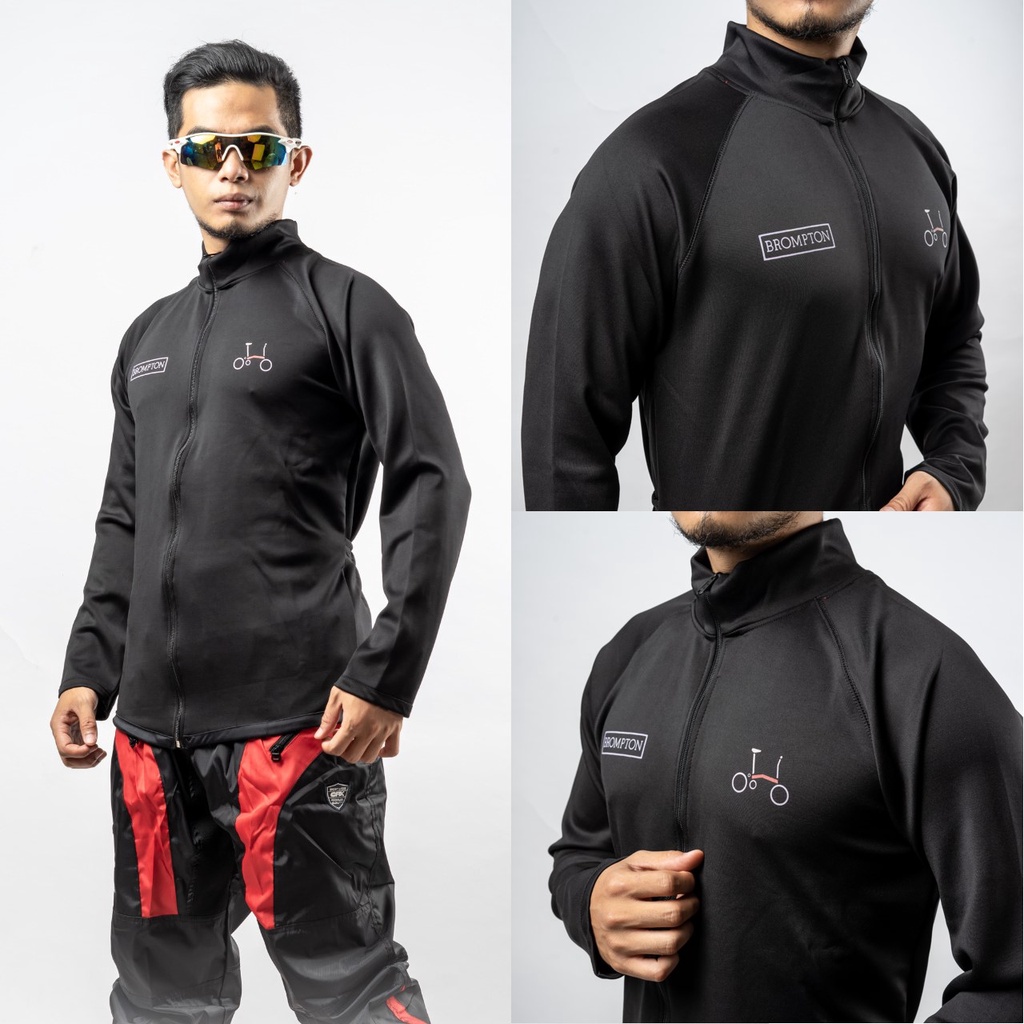 Jaket Sepeda Seli Pria Jaket Scuba Elastissss Downhill Hitam Polos