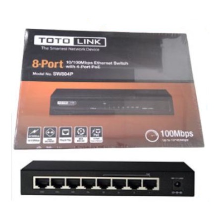 Desktop switch totolink SW804P 8 Port 10/100Mbps PoE support