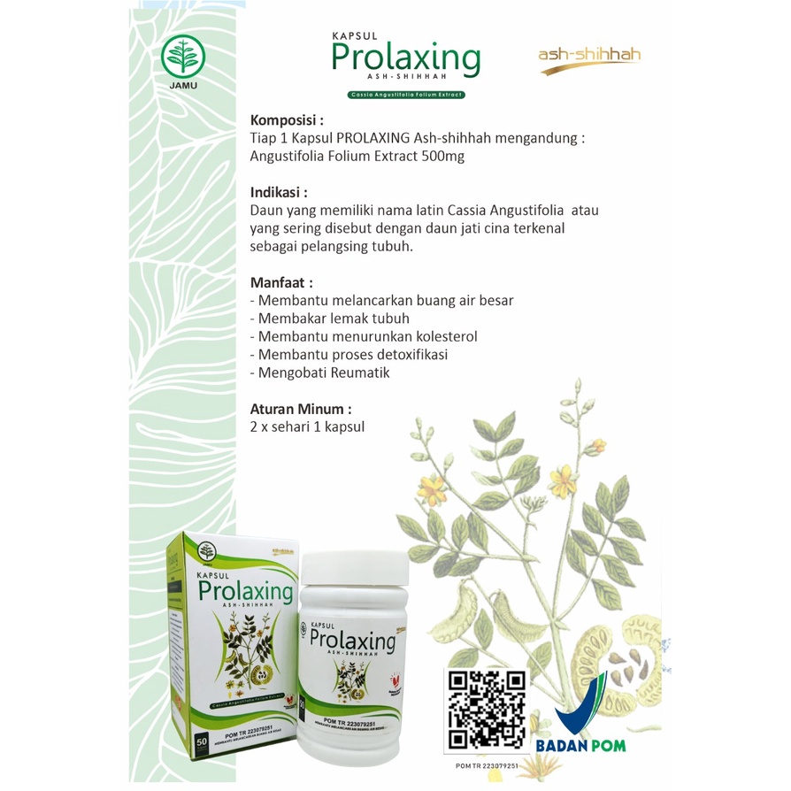 PROLAXING Kapsul Jati Cina Extract Pelangsing Herbal Alami