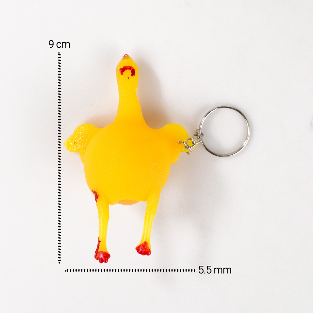 Gantungan Kunci Squishy Anti Stress Model Ayam Bertelur Turkey Egg - XYL011 - Yellow