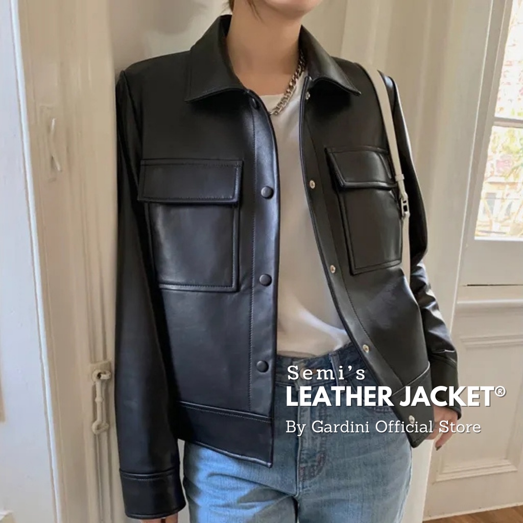 JAKET KULIT SEMI PRIA ORIGINAL 100% JUMBO ASLI KULIT DOMBA GARUT KEREN MOTOR DEWASA / JEKET KULIT PR