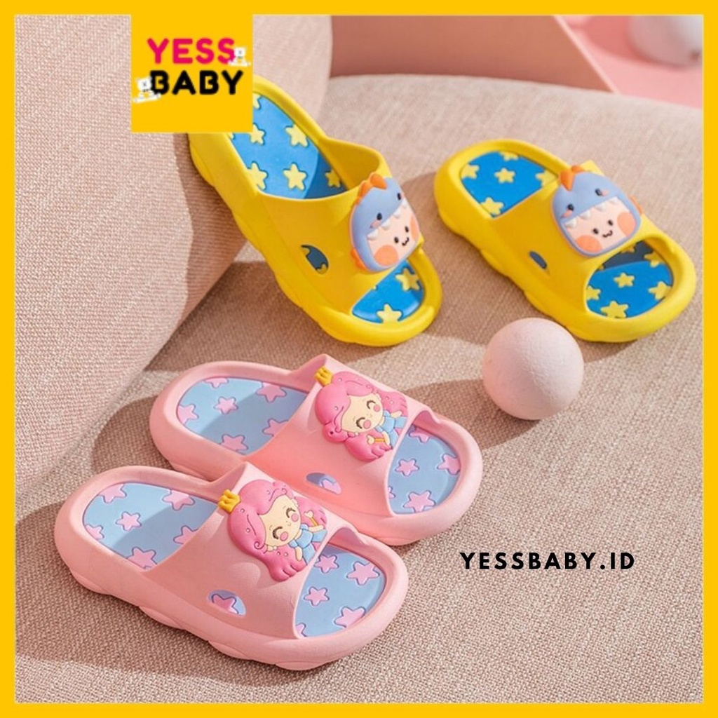 [COD] YESSBABY TWINKLE STARS Sandal Slop Anak Laki-laki Perempuan Cewek Motif Karakte Lucu Termurah Sepatu Import Fashion Terbaru Kekinian