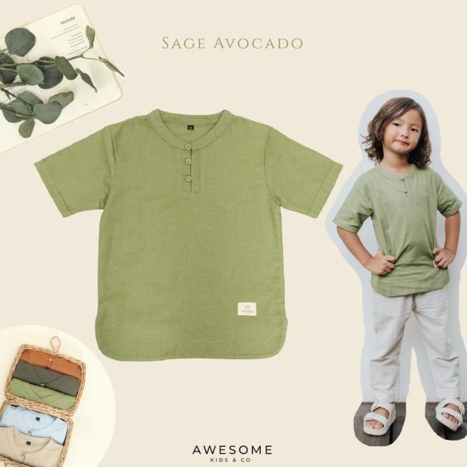 Kemeja Koko Anak & Remaja Awesome kids&co New Almair-Baju Muslim Anak