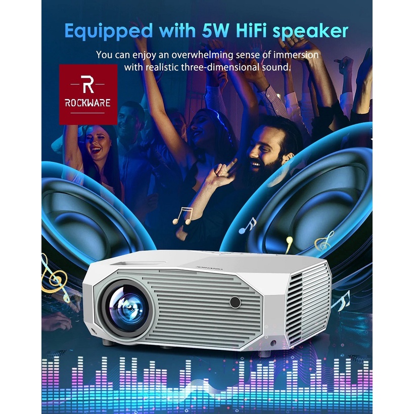 ROCKWARE GC007 Proyektor ANDROID Projector FHD 1080P - 200 ANSI Lumens