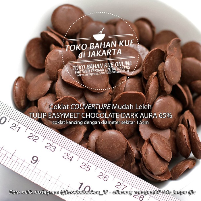 

Easy Melt Dark Aura Easimelt Chocolate Couverture Cokelat Tulip 1kg