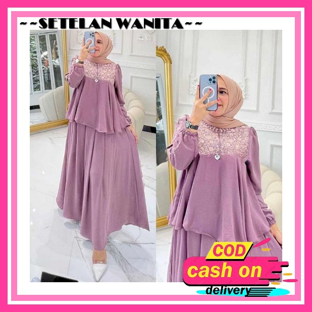 Terupdate Setelan Wanita Set Katun Import Kotak Panjang Stelan Adem Premium 44 Cod - Marina One Set 