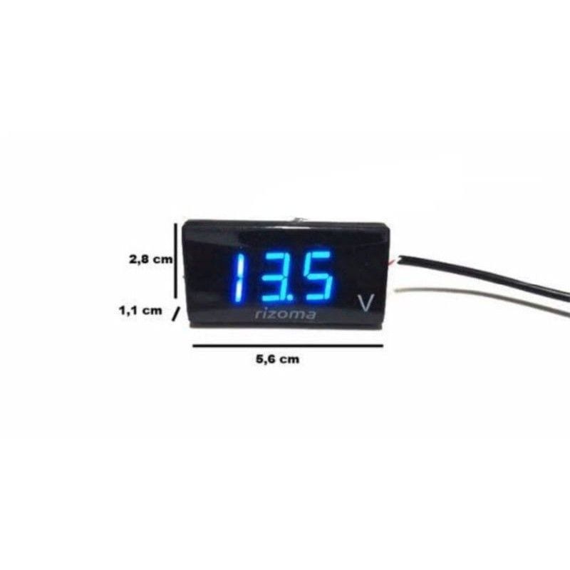 VOLTMETER AMPERE AKI ACCU DIGITAL 12 VOLT WARNA MERAH BIRU VOLT METER RIZOMA UNIVERSAL MOBIL MOTOR
