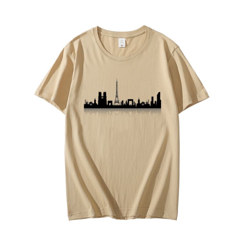 Kaos Pria Paris Baju Oblong Pria Lengan Pendek Pakaian Atasan Lelaki Dewasa Tshirt Distro Cod