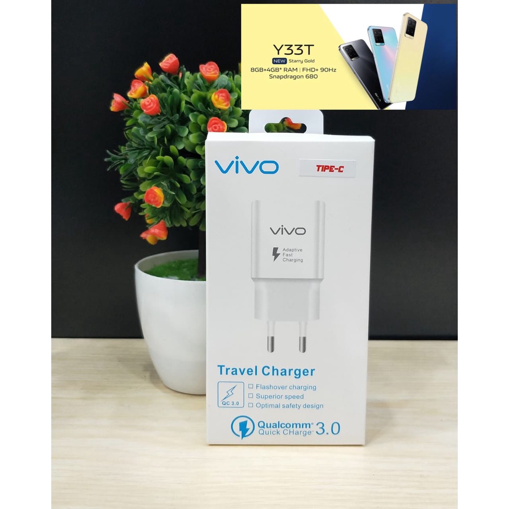 NEW Charger Vivo Y33s Y21 Y33T Fast Charging Micro dan Type C 18 Watt by. sultan