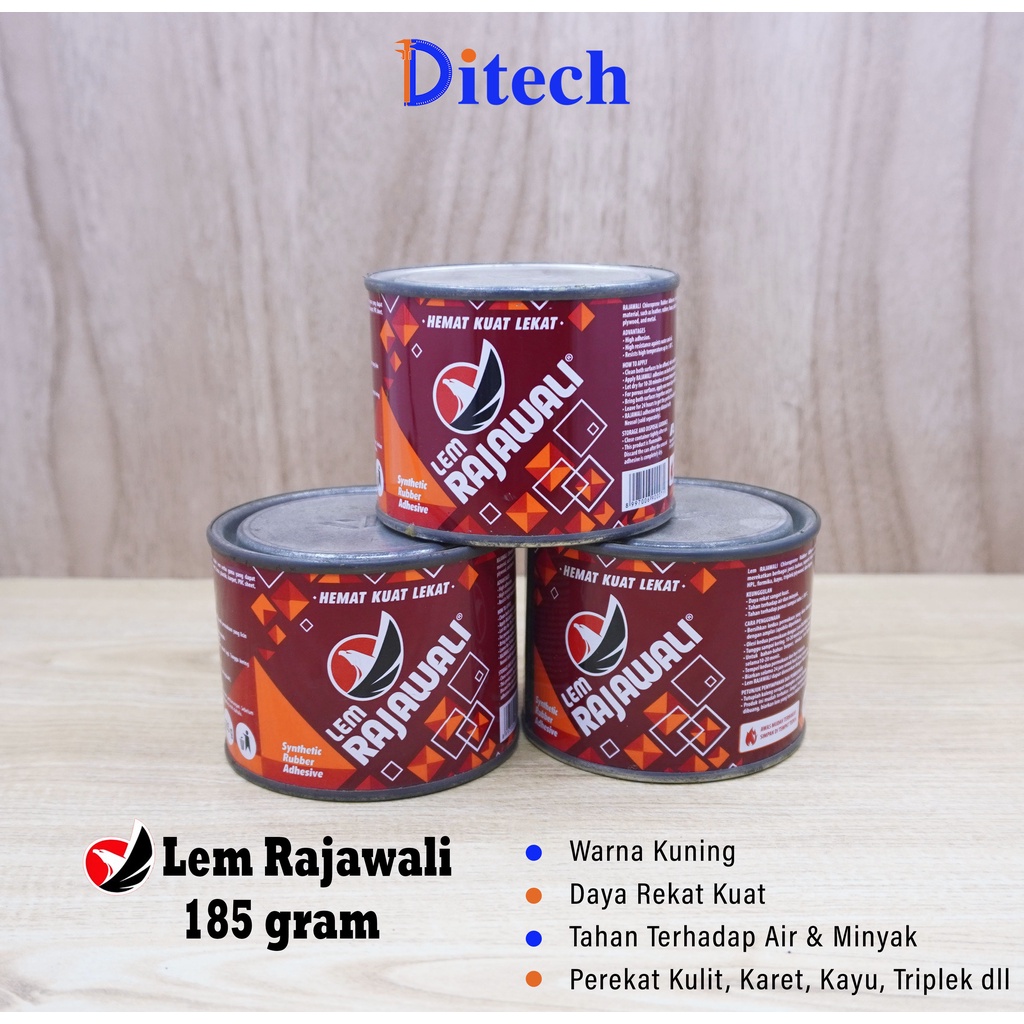 Lem Kuning RAJAWALI Kaleng 185 Gram (250ML)  - Perekat Rajawali / Lem Kuning Serbaguna