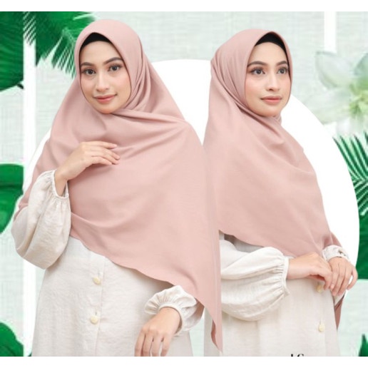 ZNR Jilbab Segi Empat Premium Terbaru 2022 Kerudung Ceruti Babydoll Mewah Motif Polos Tebal Modern M