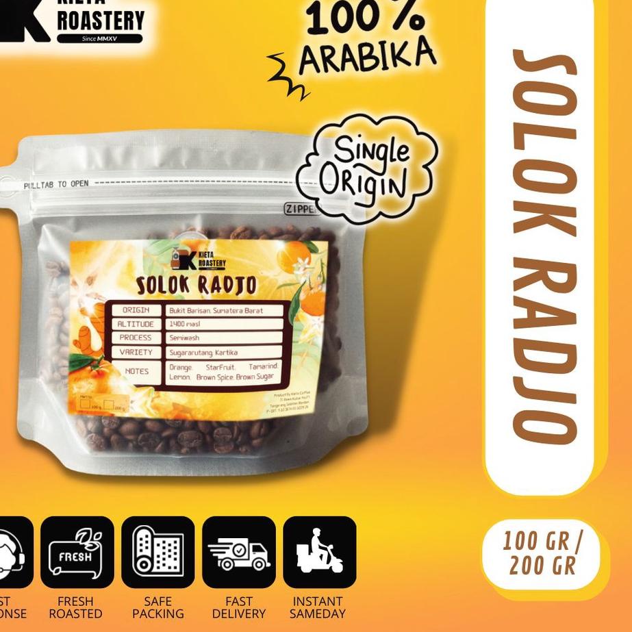 

➫ Biji Kopi Arabika Solok Radjo Premium 250gr kieta coffee ♕